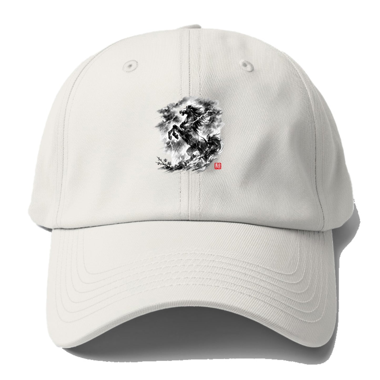 THUNDER HORSE | Storm horse with lightning elements | Dramatic storm - Baseball Cap For Big Heads - Off White