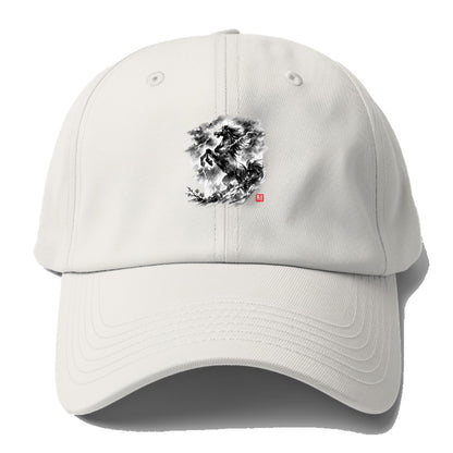 THUNDER HORSE | Storm horse with lightning elements | Dramatic storm - Baseball Cap For Big Heads - Off White