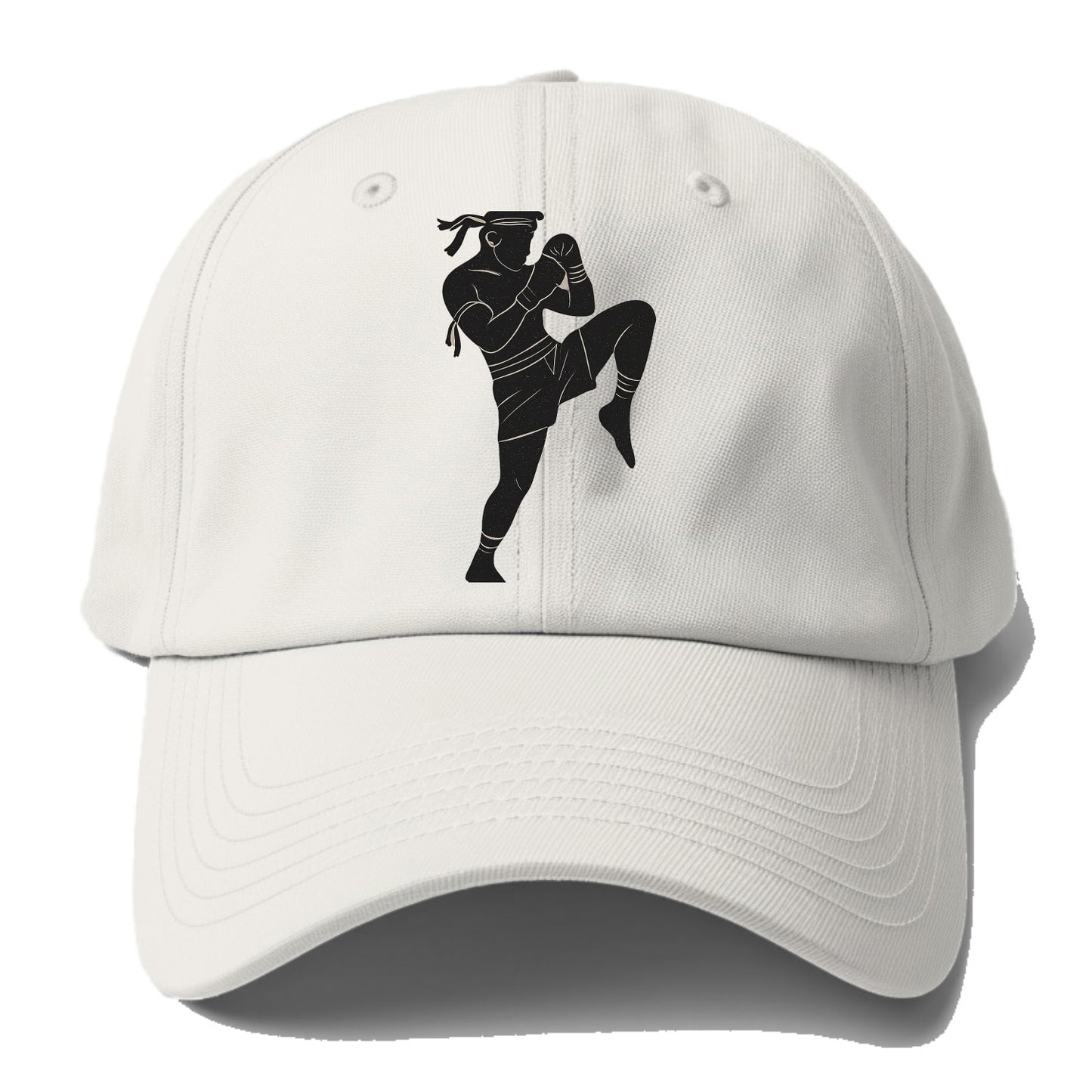 Muay Thai fighter with knee strike - Baseball Cap - Off White
