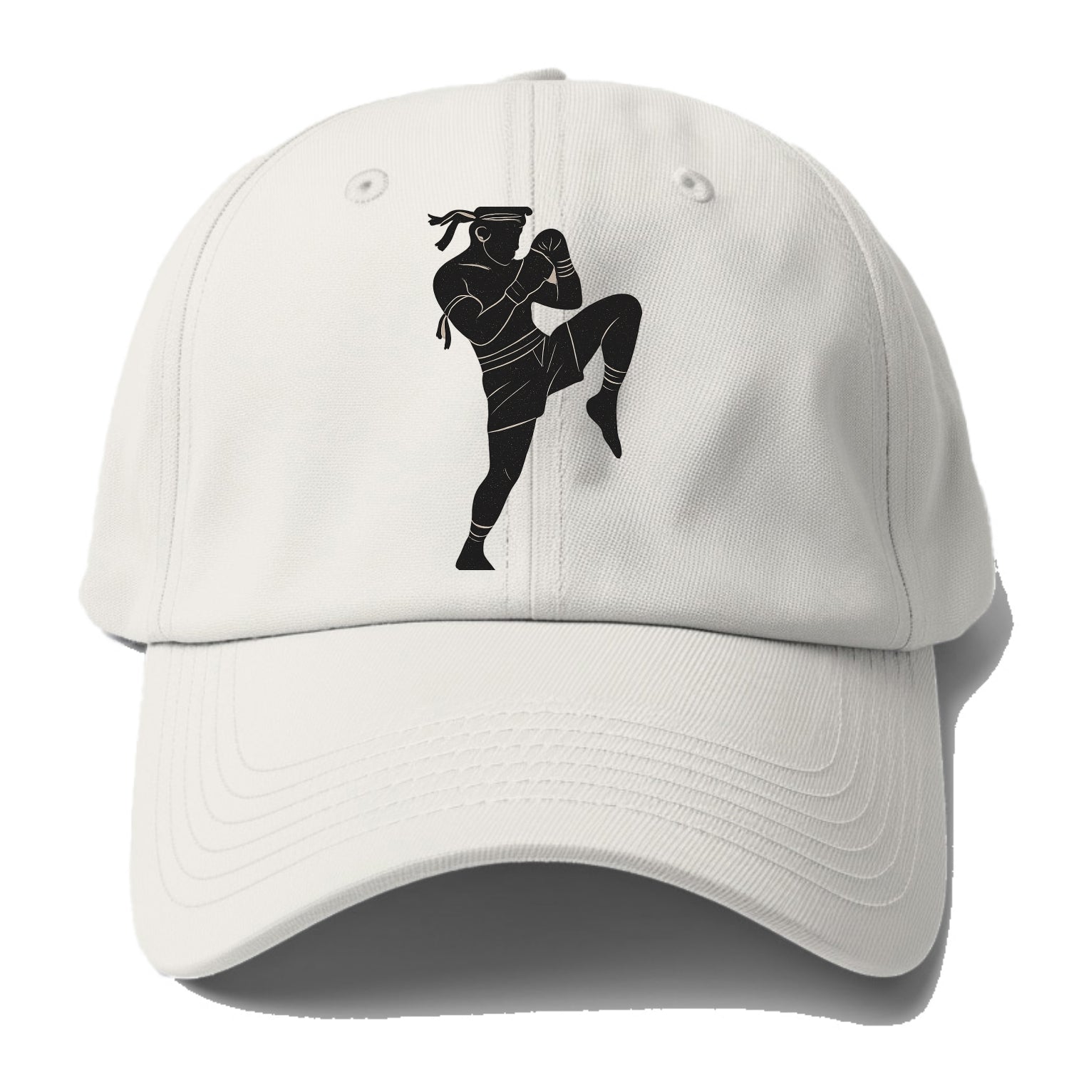 Muay Thai fighter with knee strike - Baseball Cap - Off White