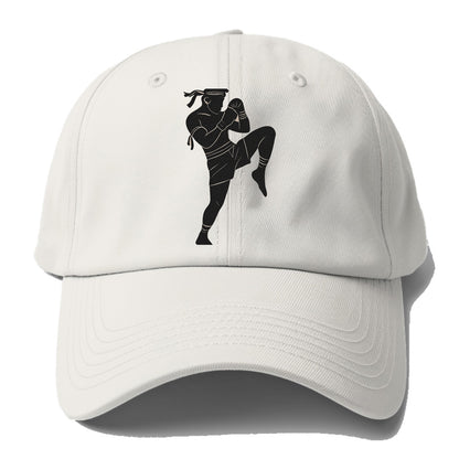 Muay Thai fighter with knee strike - Baseball Cap - Off White