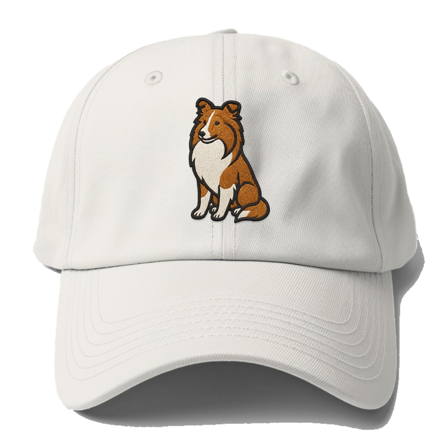 Shetland Sheepdog - Sable and white embr Baseball Cap - Off White