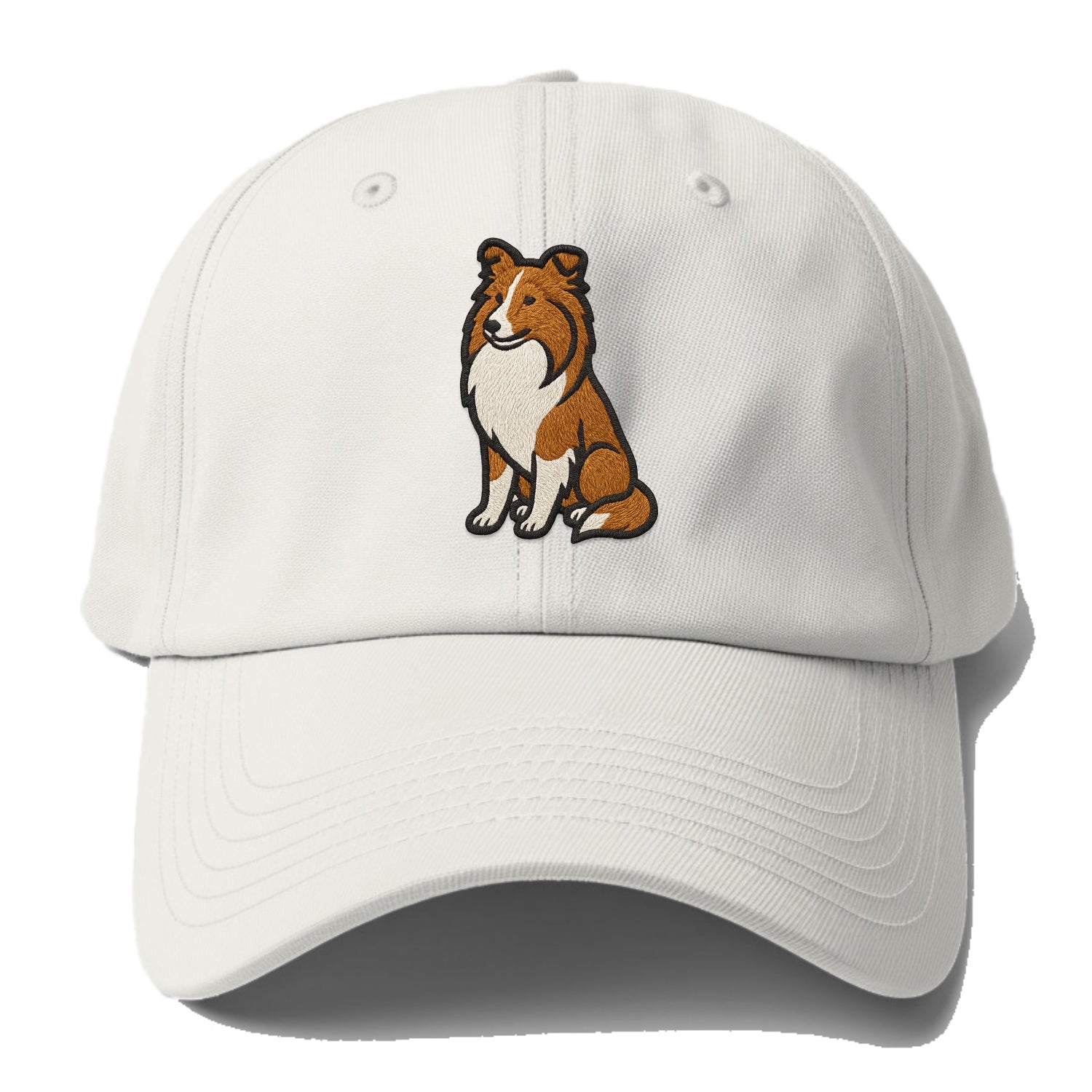 Shetland Sheepdog - Sable and white embr Baseball Cap - Off White