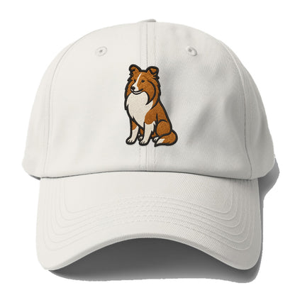 Shetland Sheepdog - Sable and white embr Baseball Cap - Off White