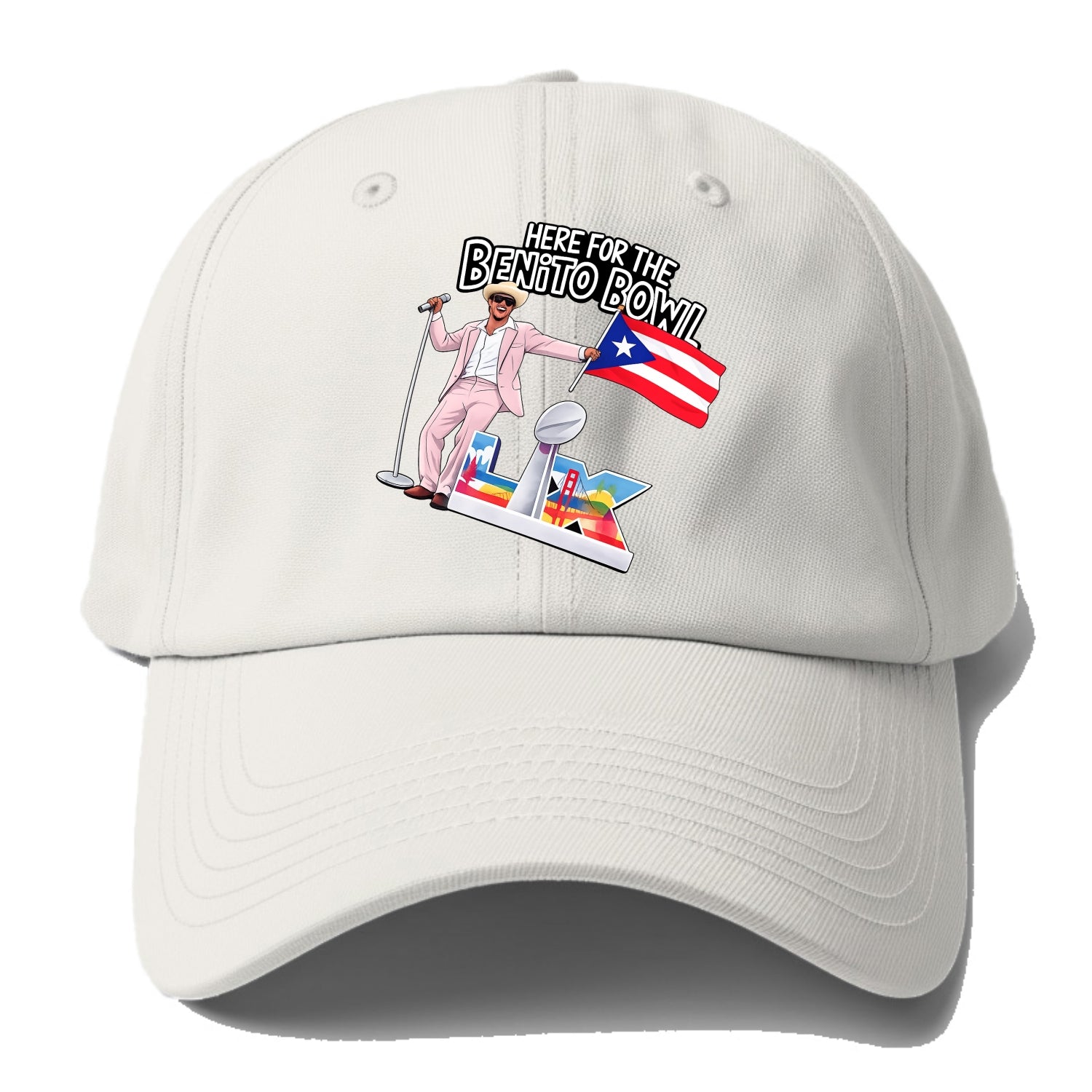 Here For The Bento Bowl - Baseball Cap For Big Heads - Off White