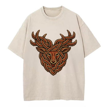 Stag Knot - Vintage T-shirt - Off White