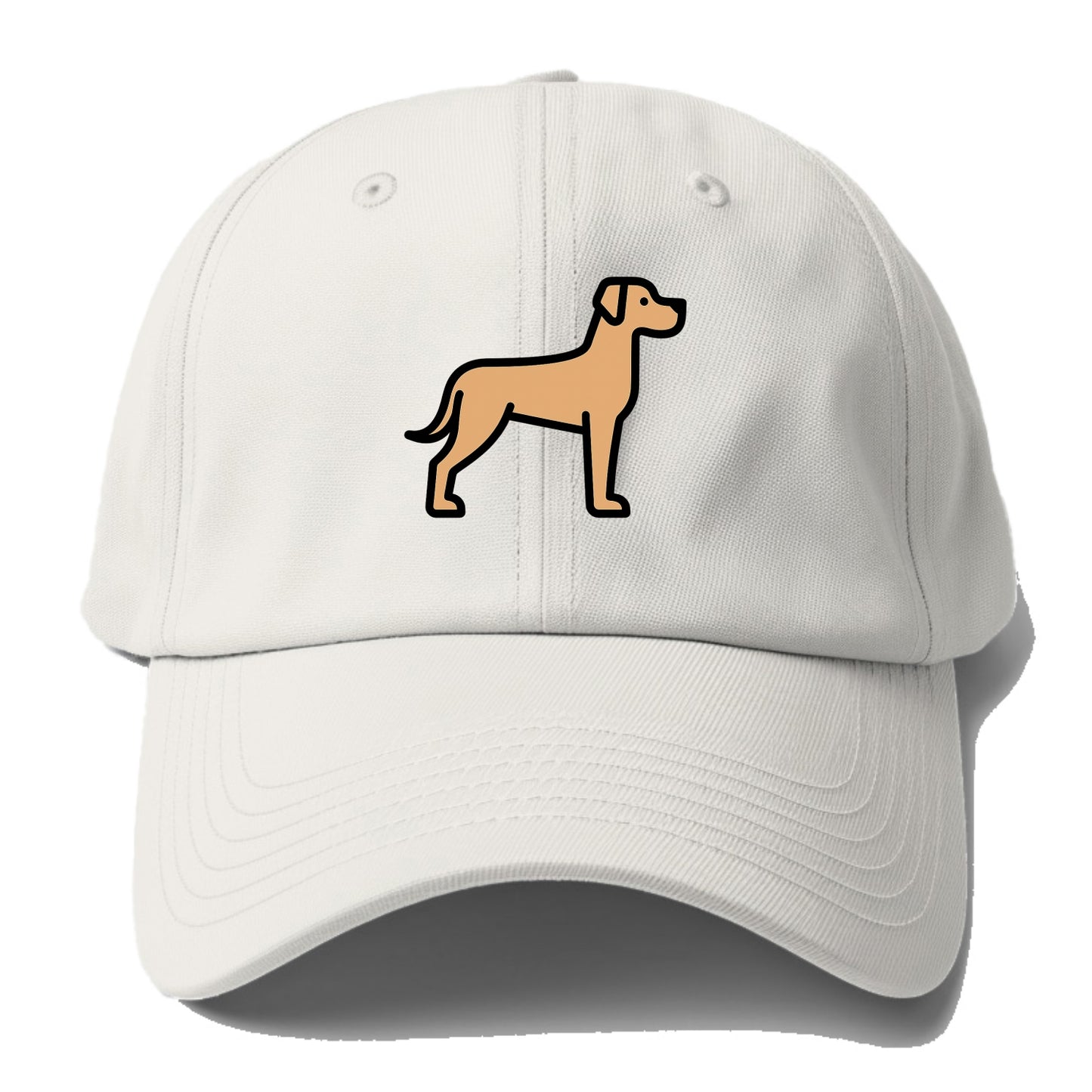 Great Dane - Fawn colored flat side profile - Baseball Cap For Big Heads - Off White