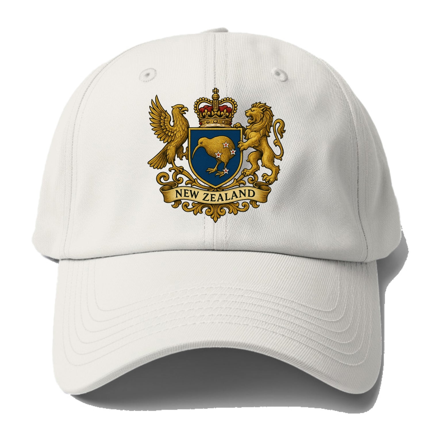 New Zealand Heritage Badge  - Baseball Cap - Off White