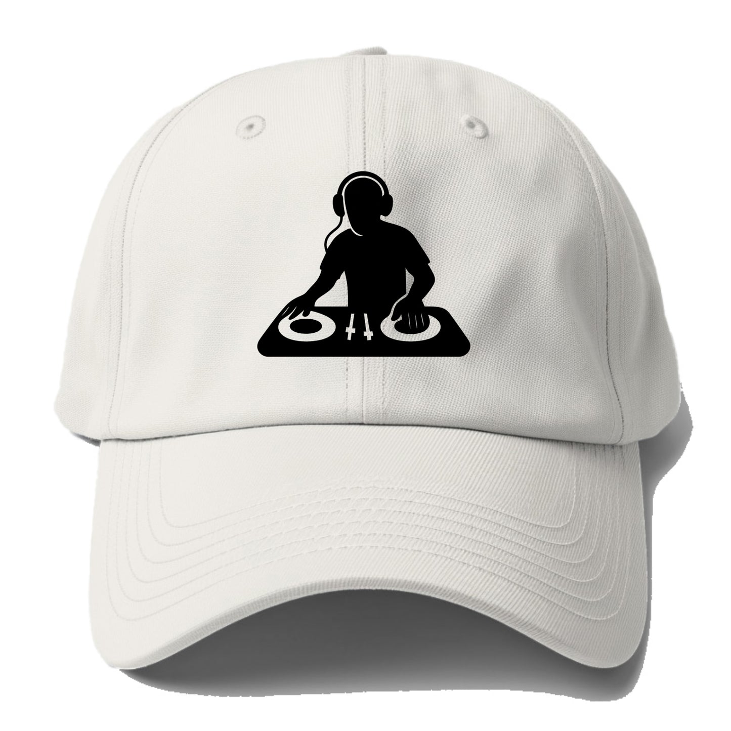 DJ with turntables and headphones - Baseball Cap - Off White
