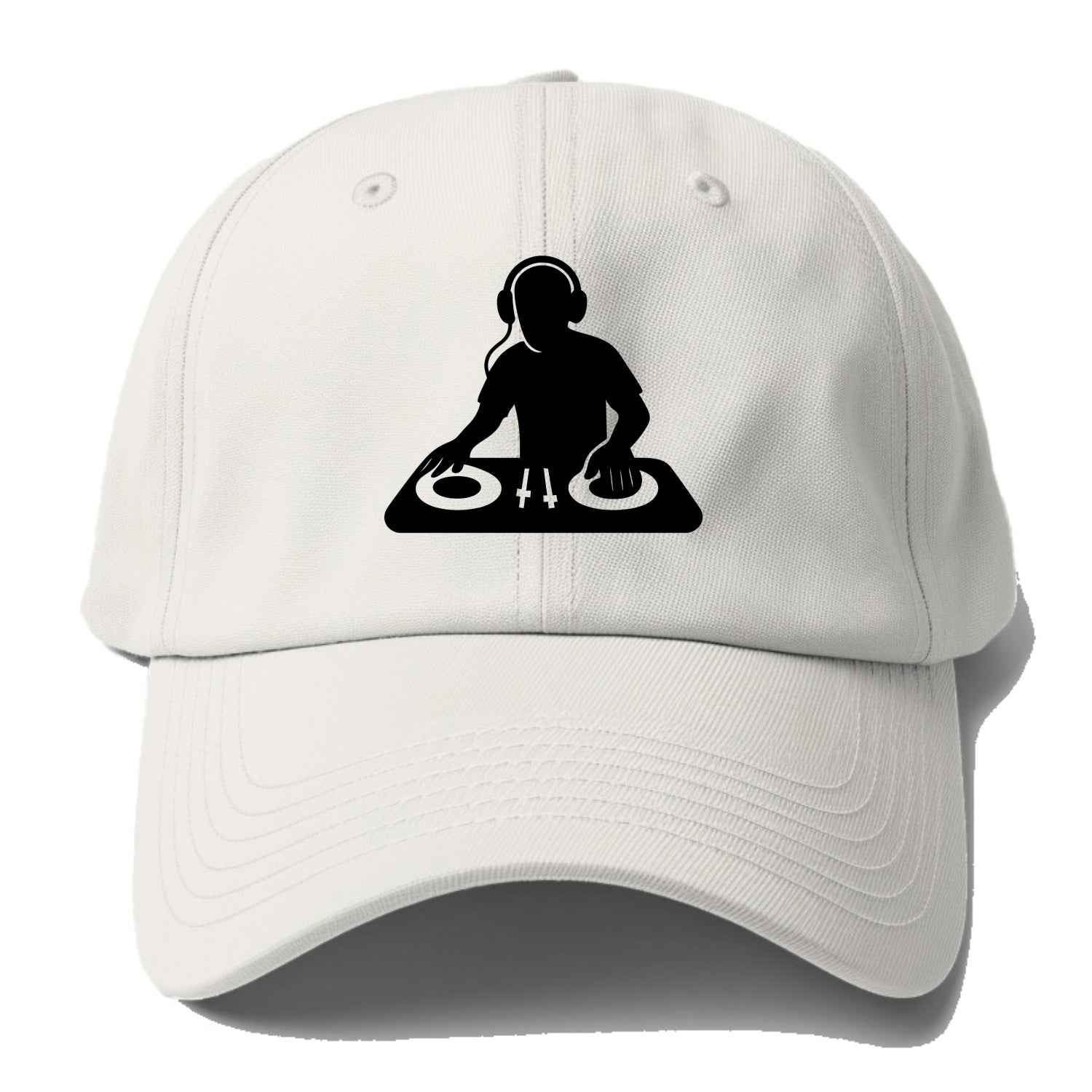 DJ with turntables and headphones - Baseball Cap - Off White