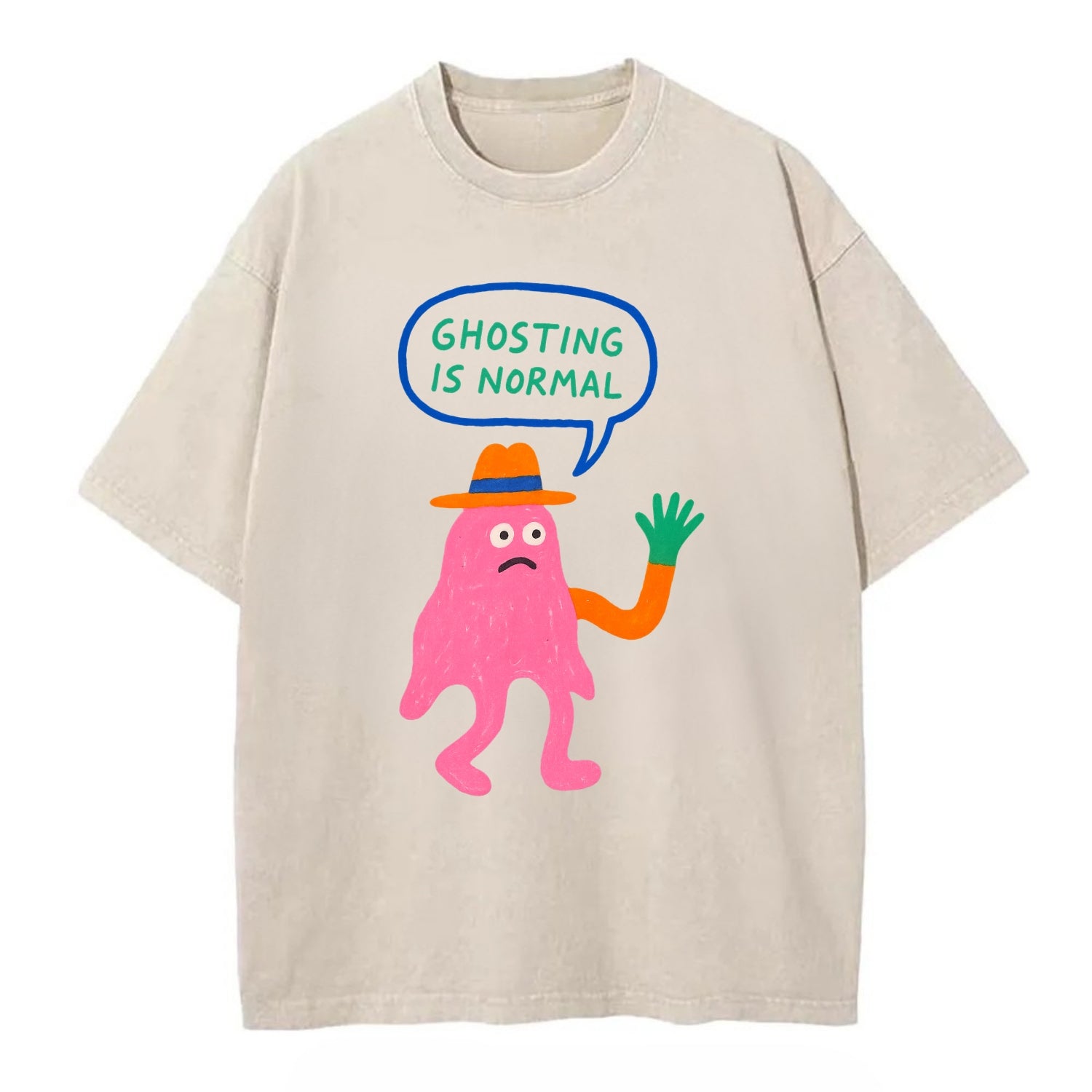 GHOSTING IS NORMAL | Transparent ghost texting - Vintage T-shirt - Off White