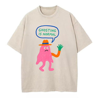 GHOSTING IS NORMAL | Transparent ghost texting - Vintage T-shirt - Off White