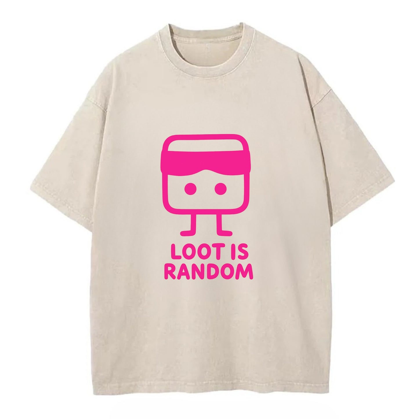 LOOT IS RANDOM | Dice wearing blindfold - Vintage T-shirt - Off White