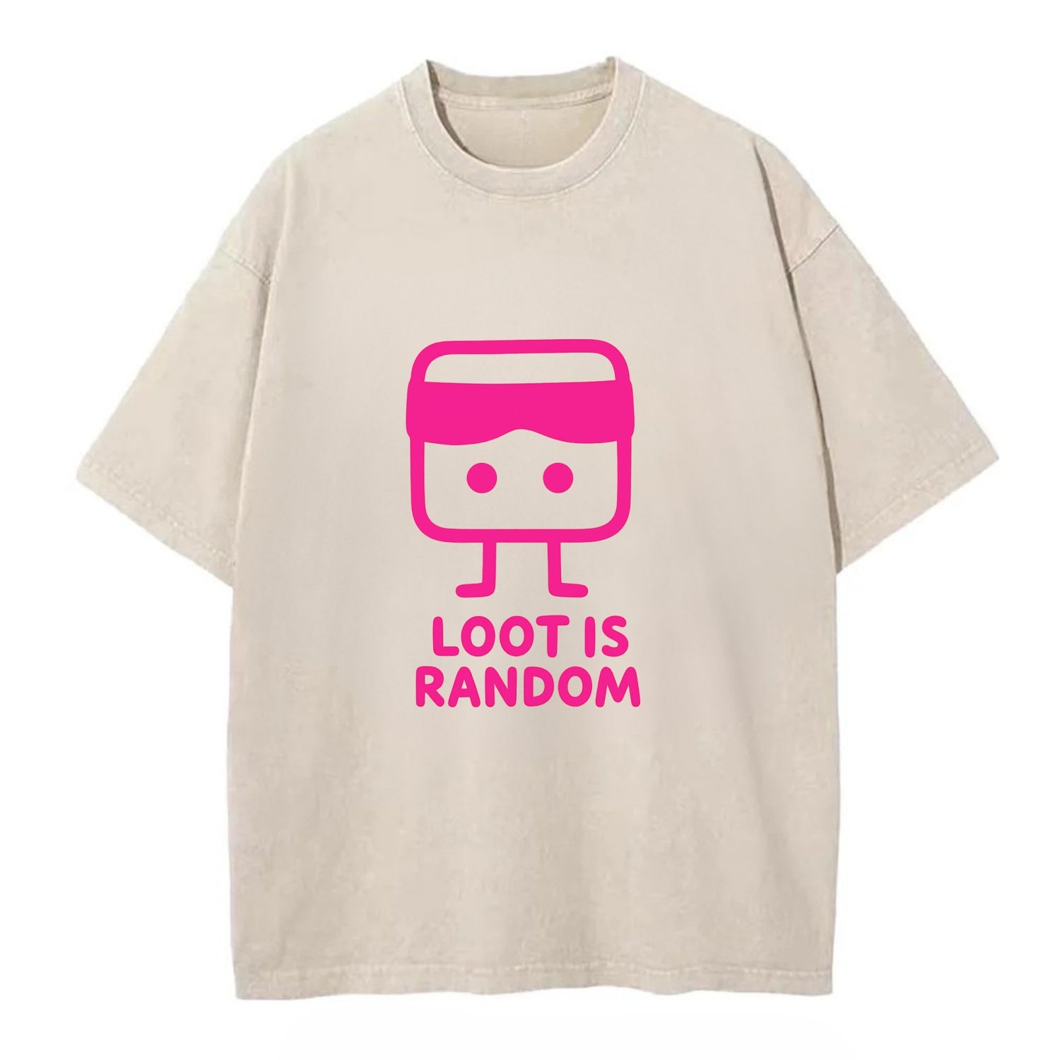 LOOT IS RANDOM | Dice wearing blindfold - Vintage T-shirt - Off White