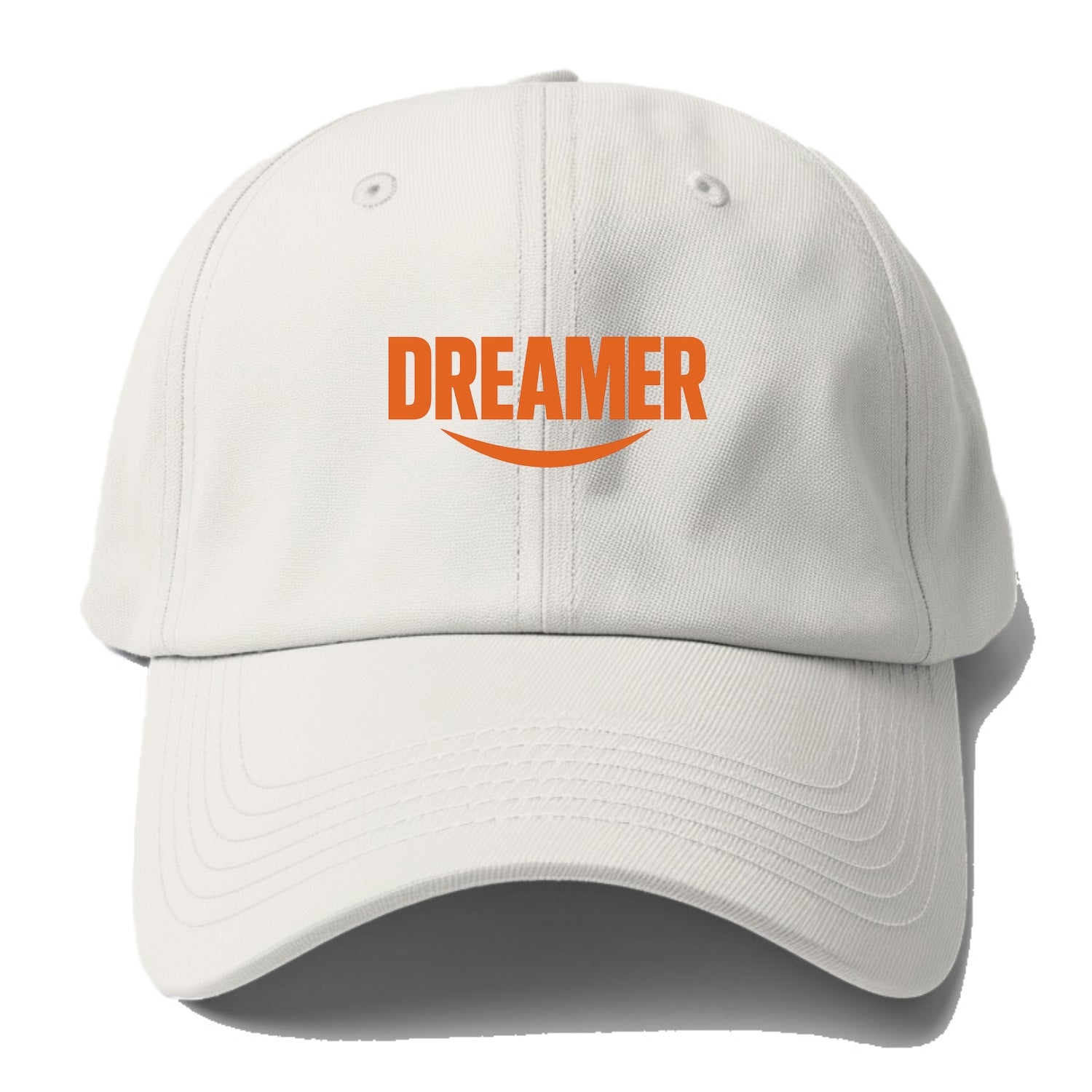 Bold typography design - "DREAMER" - imagination, seeing possibilities - Baseball Cap - Off White