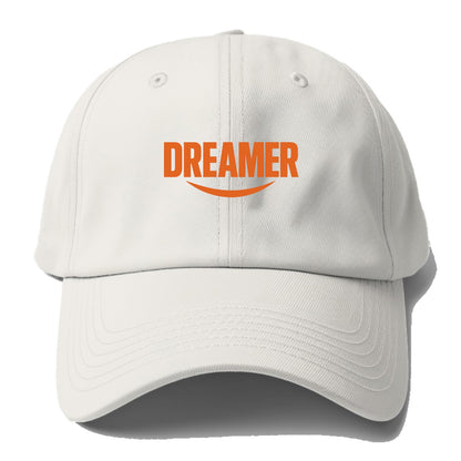 Bold typography design - "DREAMER" - imagination, seeing possibilities - Baseball Cap - Off White