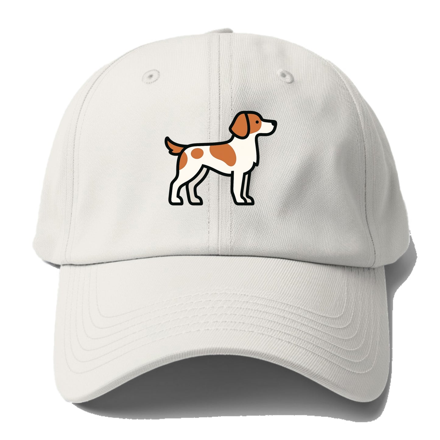 Brittany Spaniel - Orange and white flat side profile - Baseball Cap For Big Heads - Off White
