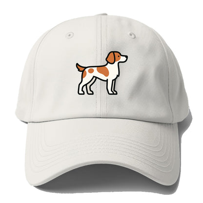 Brittany Spaniel - Orange and white flat side profile - Baseball Cap For Big Heads - Off White