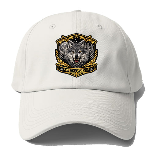 SAVE THE WOLVES - wolf moon in gray , predator protection - Baseball Cap For Big Heads
