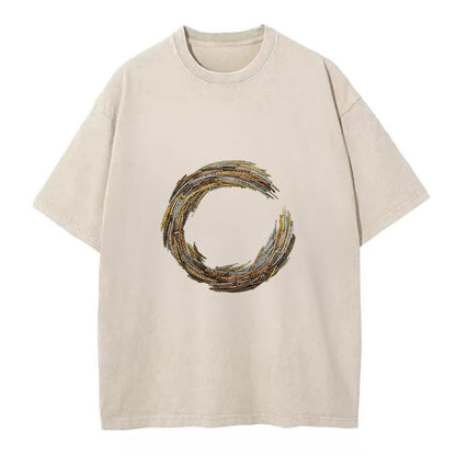Enso Circle - Vintage T-shirt - Off White