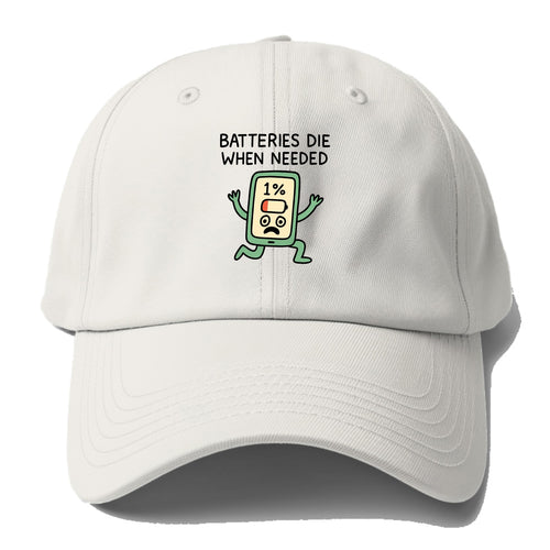 BATTERIES DIE WHEN NEEDED | Phone at 1% panicking - Baseball Cap