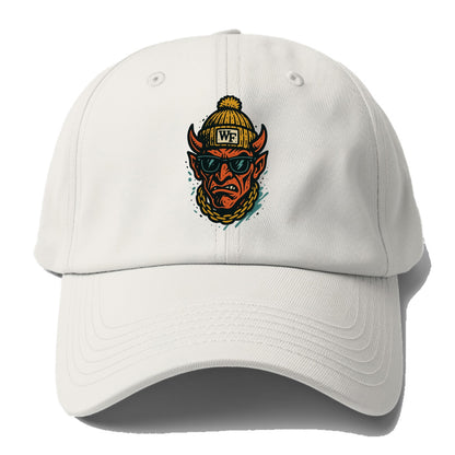Winston-Salem Demon wearing Wake Forest beanie with WF patch - Baseball Cap - Off White