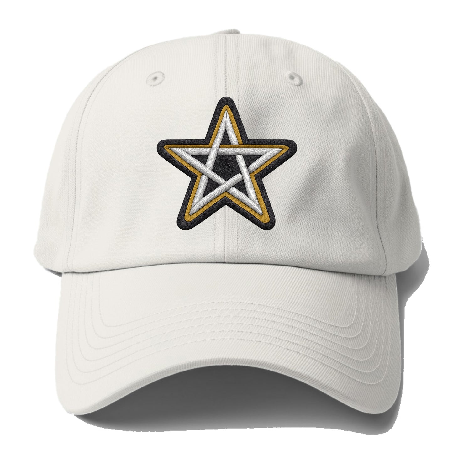 PENTAGRAM STAR - five point star in silver , protection - Baseball Cap For Big Heads - Off White