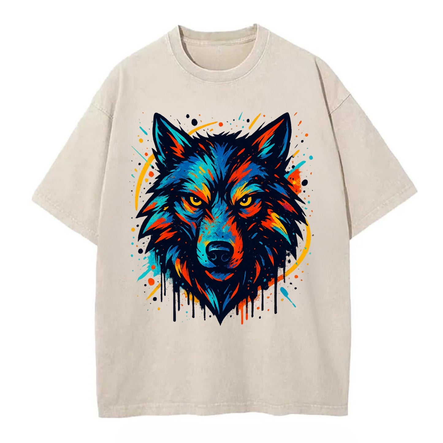 Alpha Wolf Leader  - Vintage T-shirt - Off White