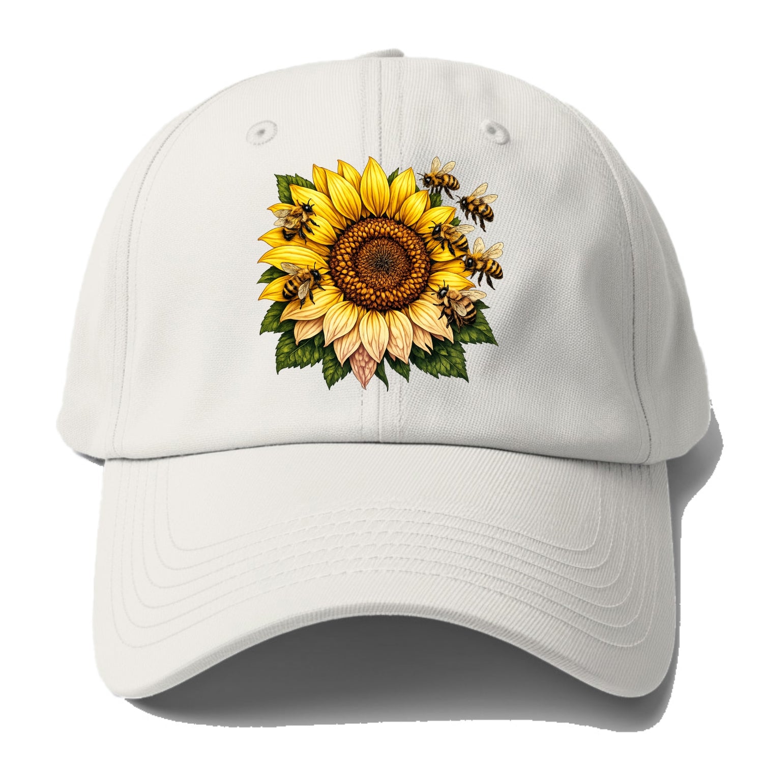 Vintage Sunflower - Baseball Cap For Big Heads - Off White