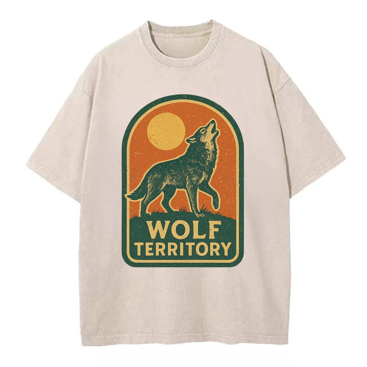 Wolf Territory Marking  - Vintage T-shirt - Off White