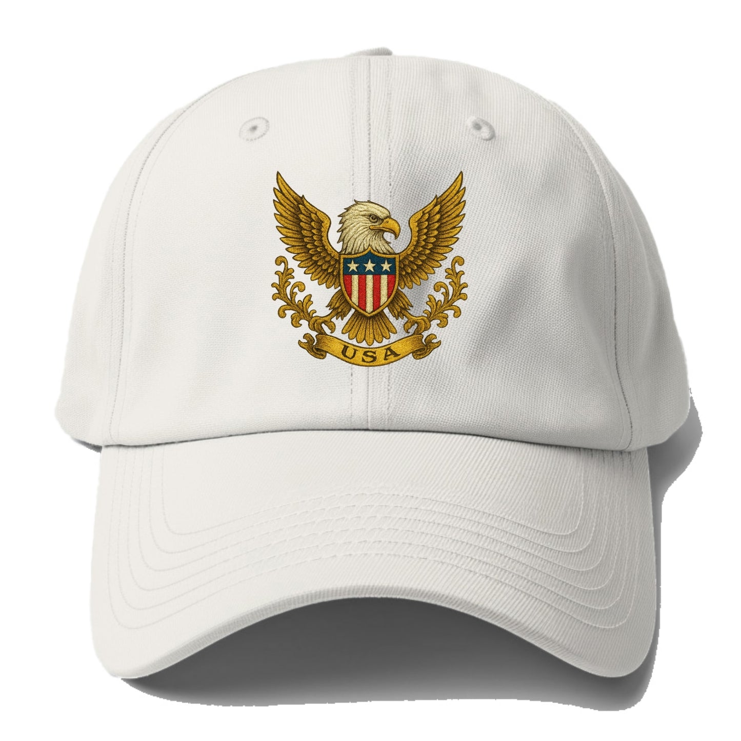 Usa Heritage Eagle Baseball Cap 2 - Baseball Cap For Big Heads - Off White