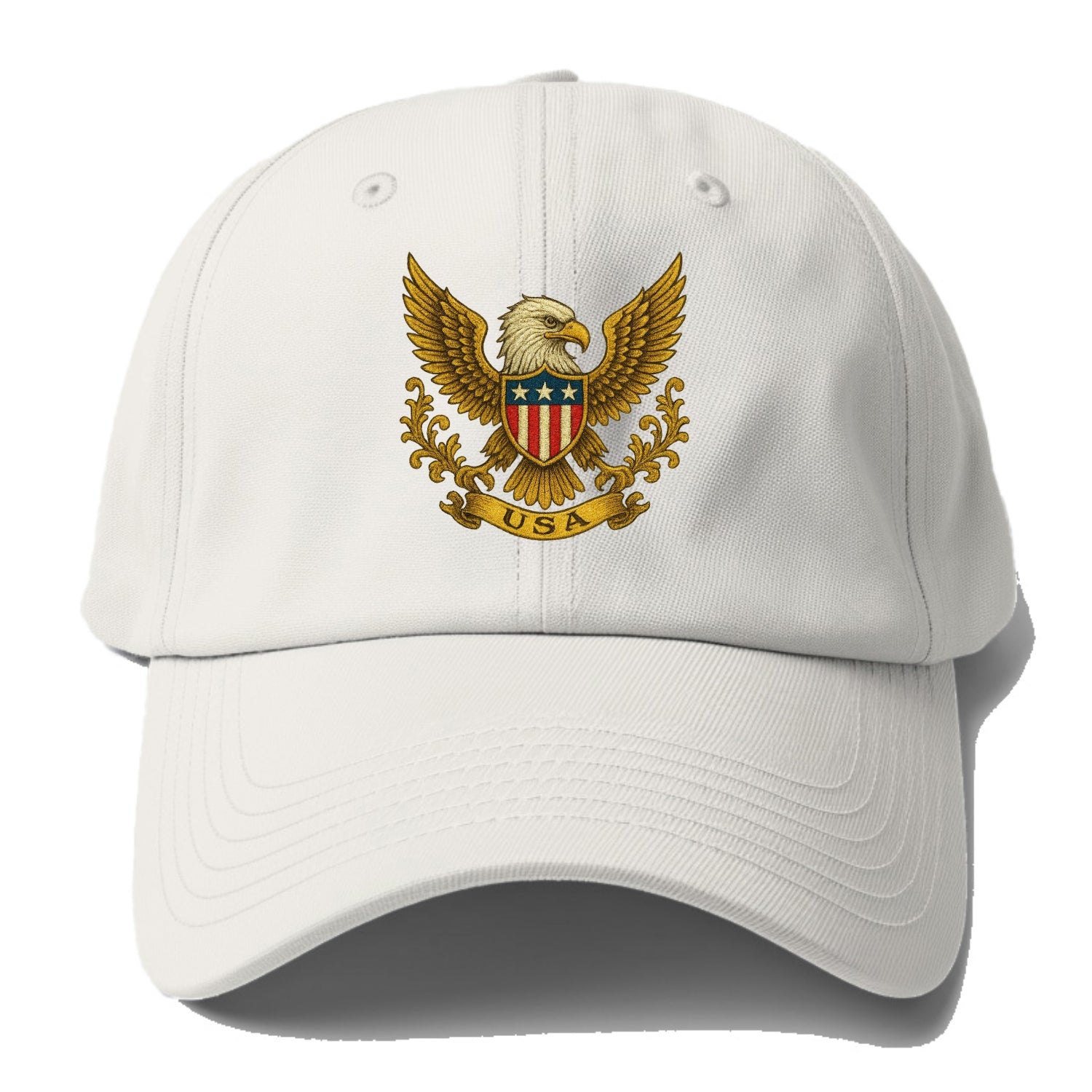 Usa Heritage Eagle Baseball Cap 2 - Baseball Cap For Big Heads - Off White