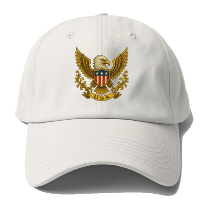 Usa Heritage Eagle Baseball Cap 2 - Baseball Cap For Big Heads - Off White