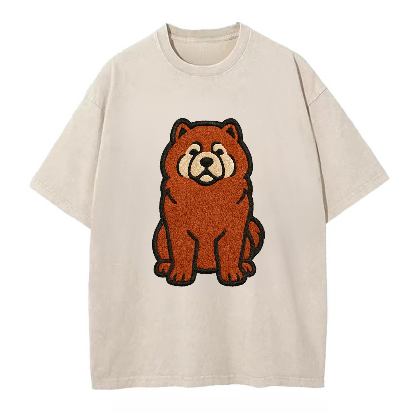 Chow Chow - Red fluffy sitting pose - Vi Vintage T-shirt - Off White