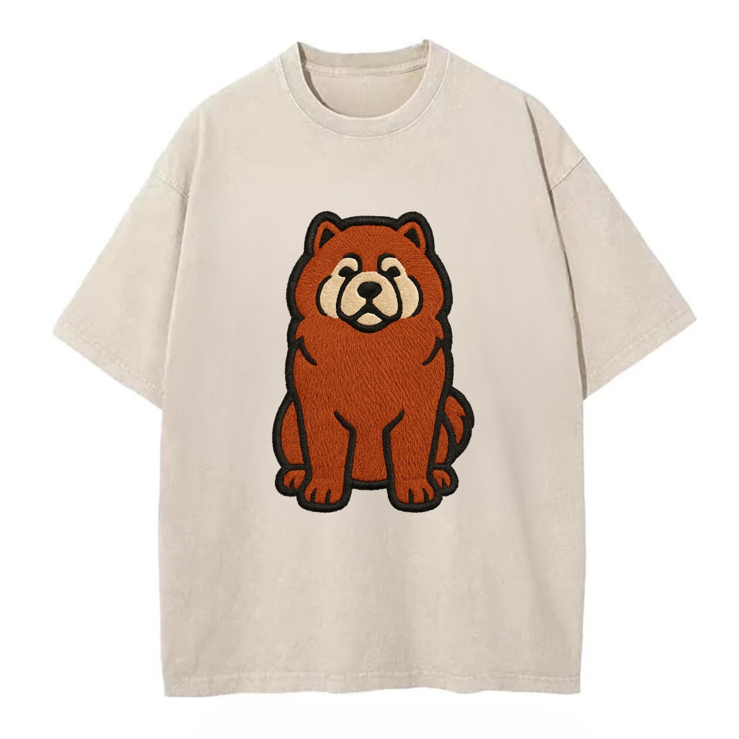 Chow Chow - Red fluffy sitting pose - Vi Vintage T-shirt - Off White