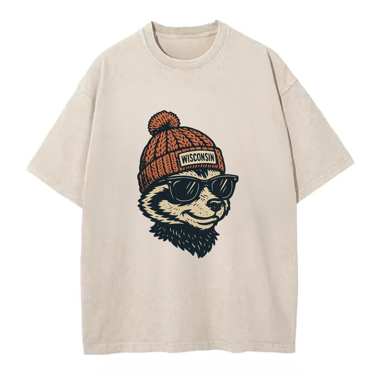 Madison Badge - Vintage T-shirt - Off White