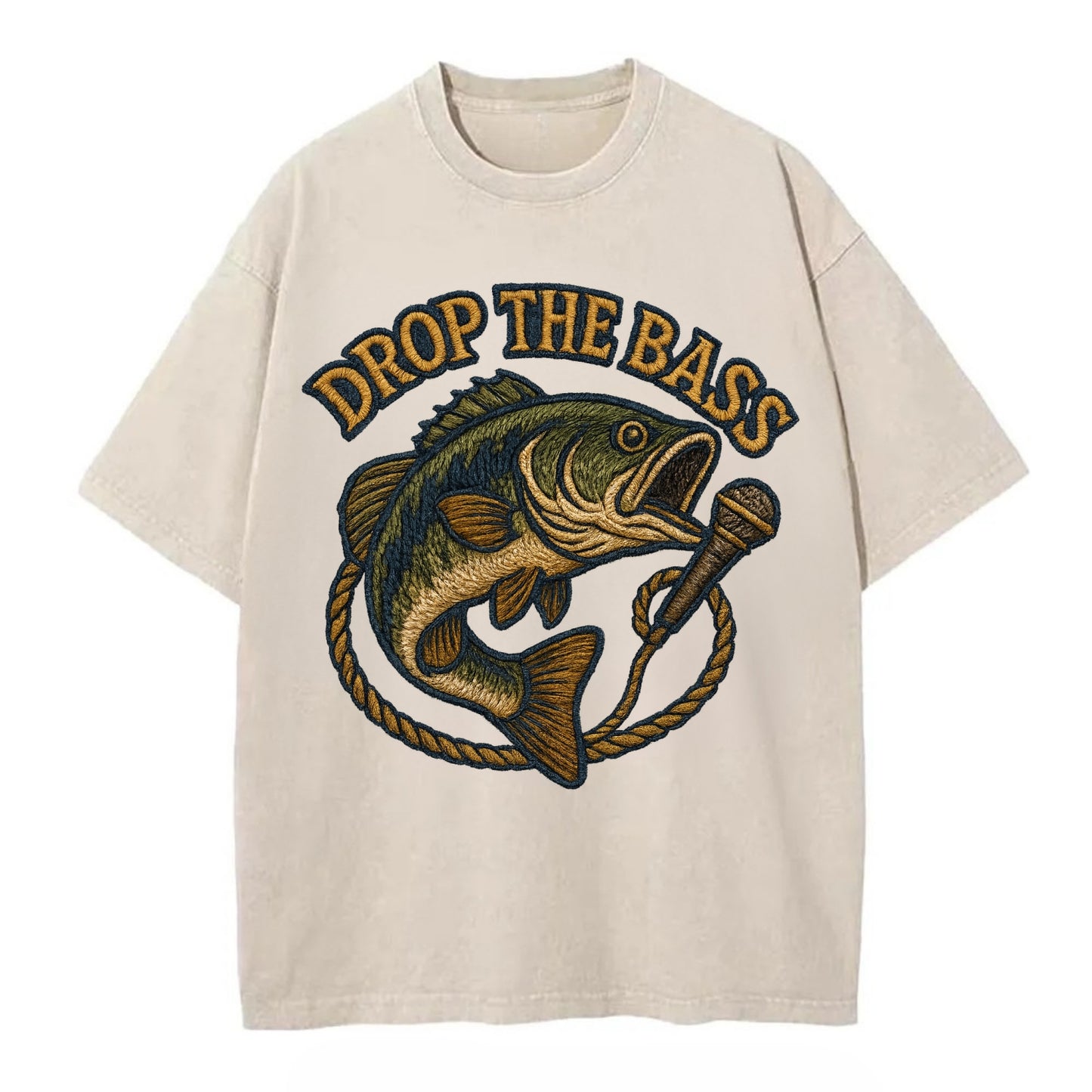 Drop The Bass  - Vintage T-shirt - Off White