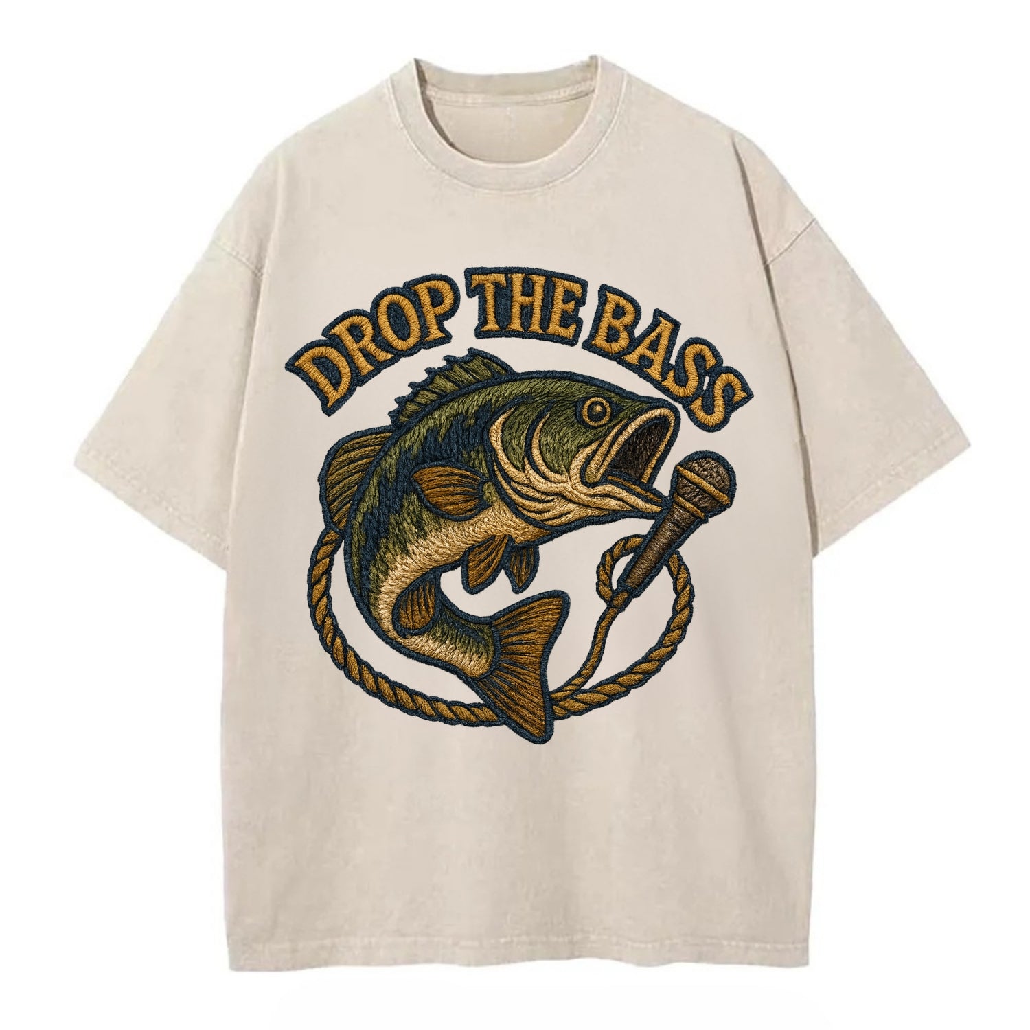 Drop The Bass  - Vintage T-shirt - Off White