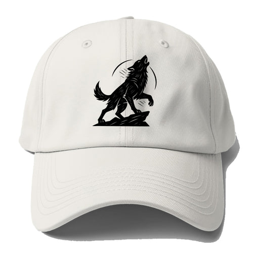 Wolf howling at full moon - Baseball Cap