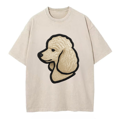 Poodle - Contemporary clean style with s - Vintage T-shirt - Off White