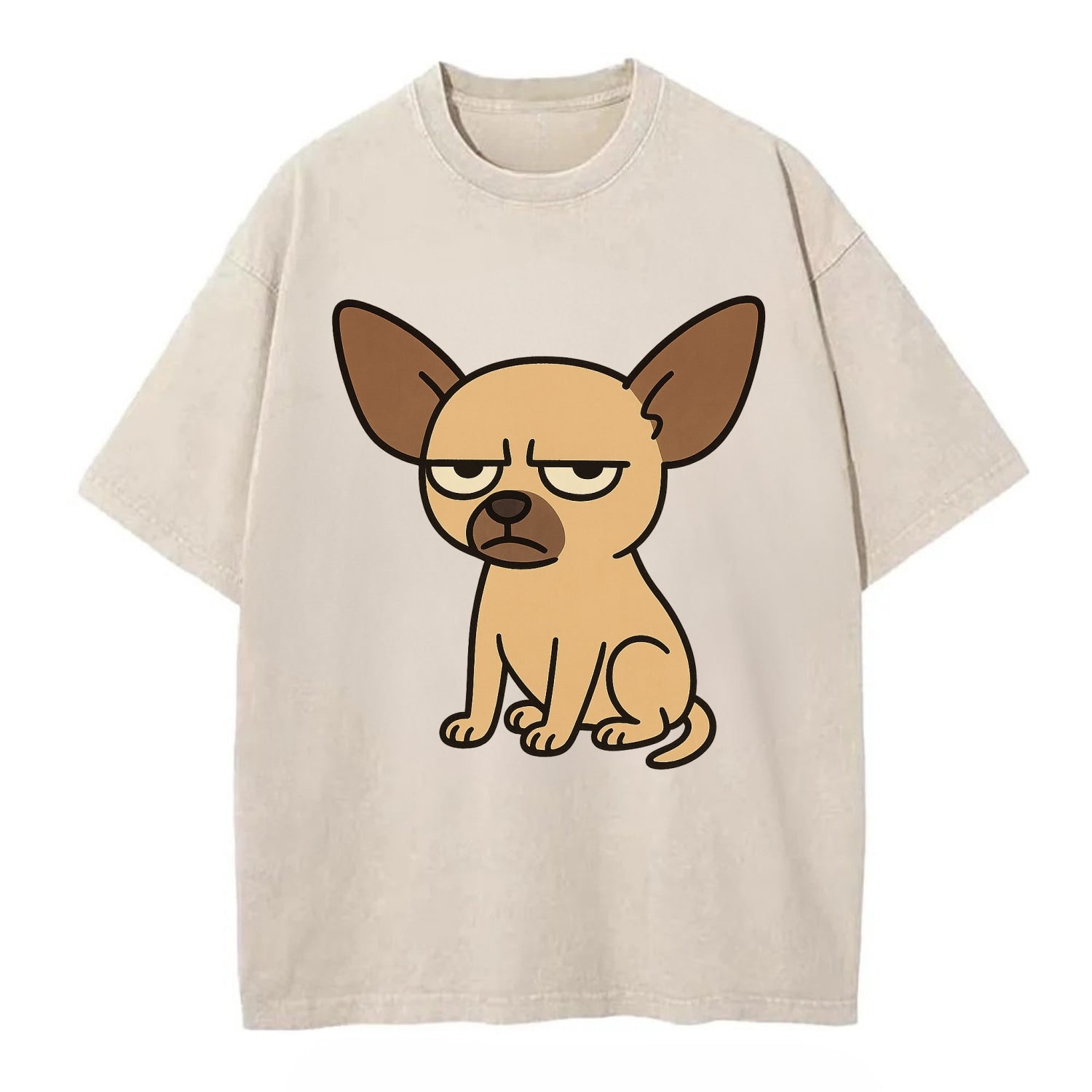 The Chihuahua Judging Silently - Vintage T-shirt - Off White