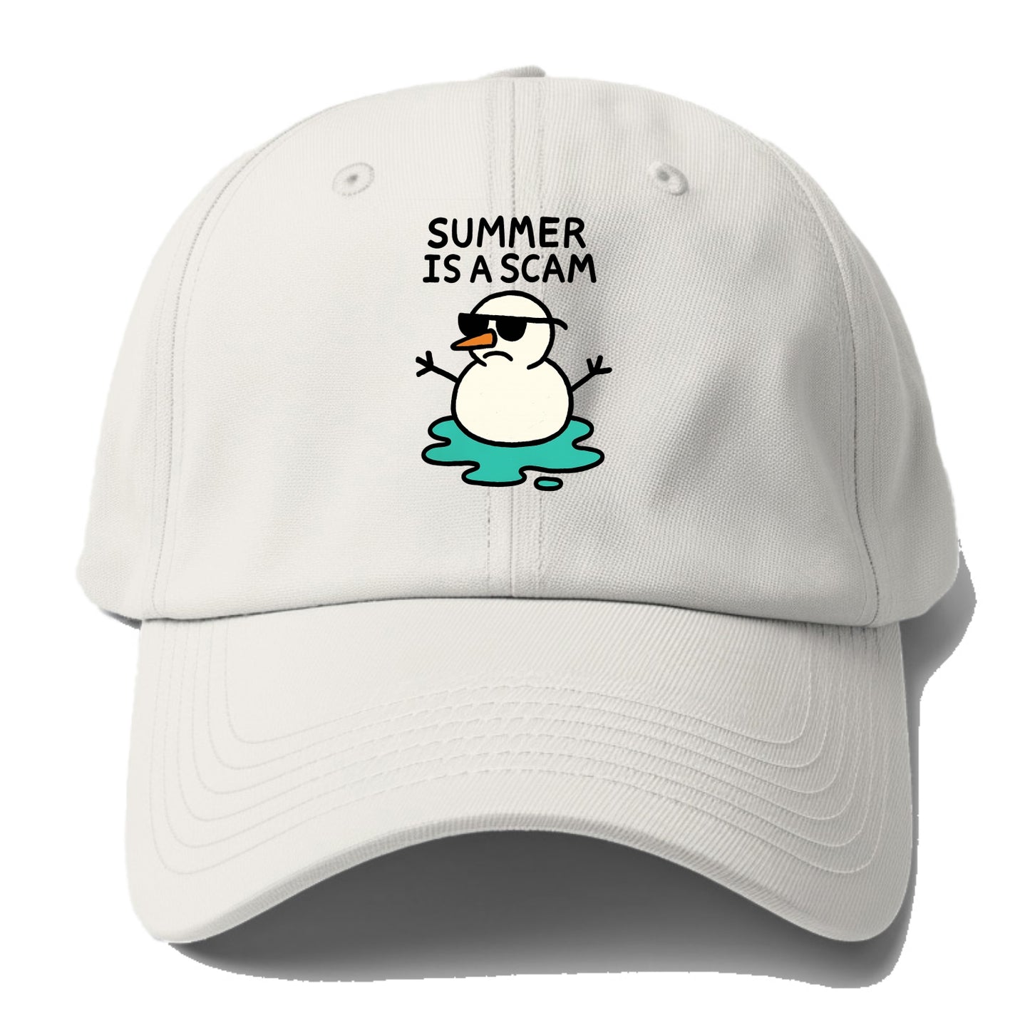 SUMMER IS A SCAM | Melting snowman in sunglasses - Baseball Cap - Off White