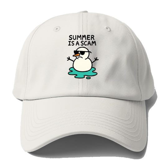 SUMMER IS A SCAM | Melting snowman in sunglasses - Baseball Cap - Off White