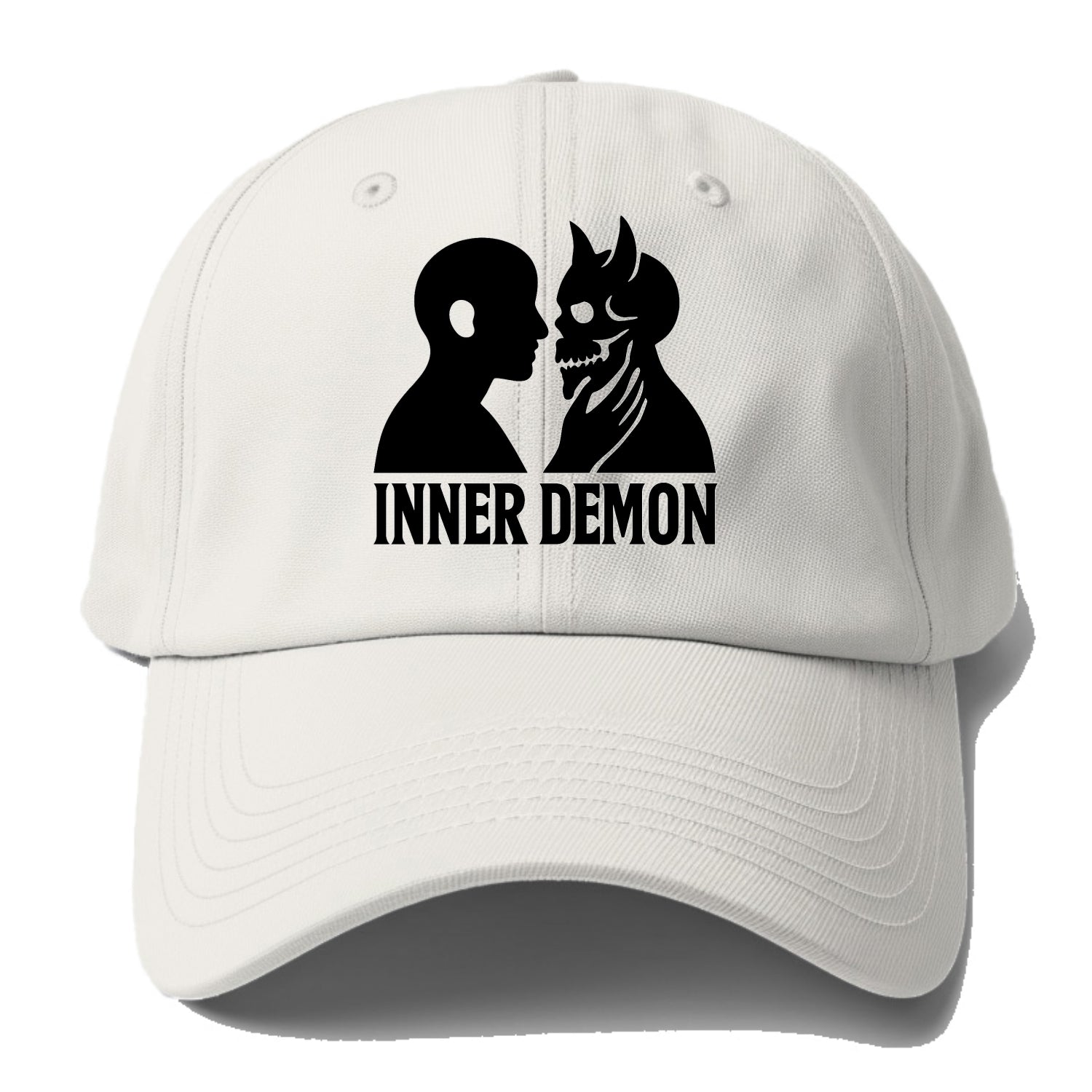 Inner Demon - Figure confronting shadow Baseball Cap - Off White