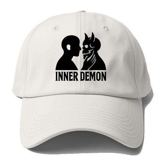 Inner Demon - Figure confronting shadow Baseball Cap - Off White