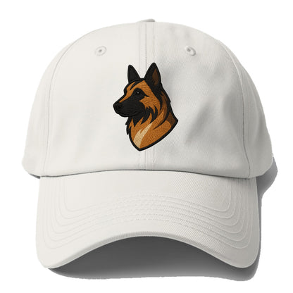 Belgian Tervuren - Fawn with black overlay embroidered design - Baseball Cap - Off White