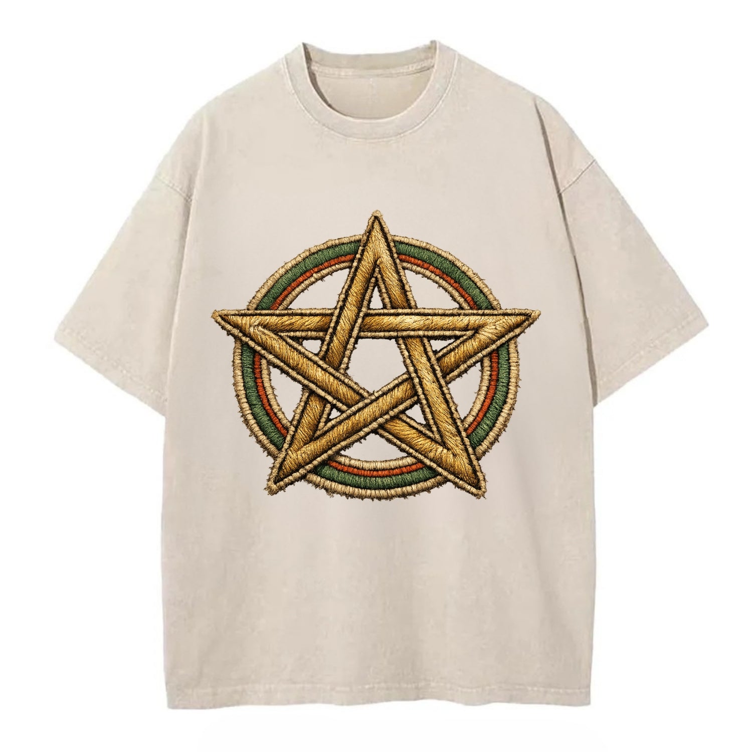 Pentacle Knot - Vintage T-shirt - Off White