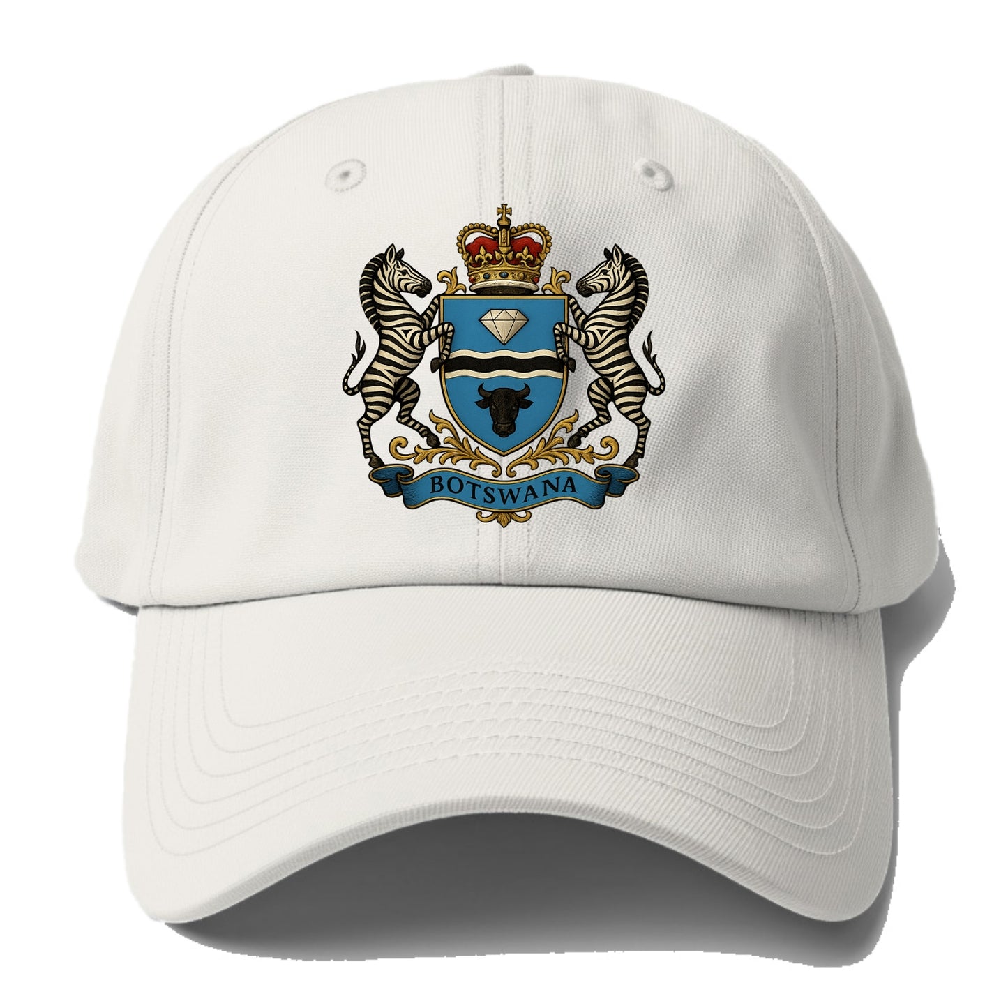 Botswana Heritage Badge  - Baseball Cap - Off White