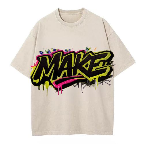 Bold typography design - MAKE - creating, producing, doing - Vintage T-shirt