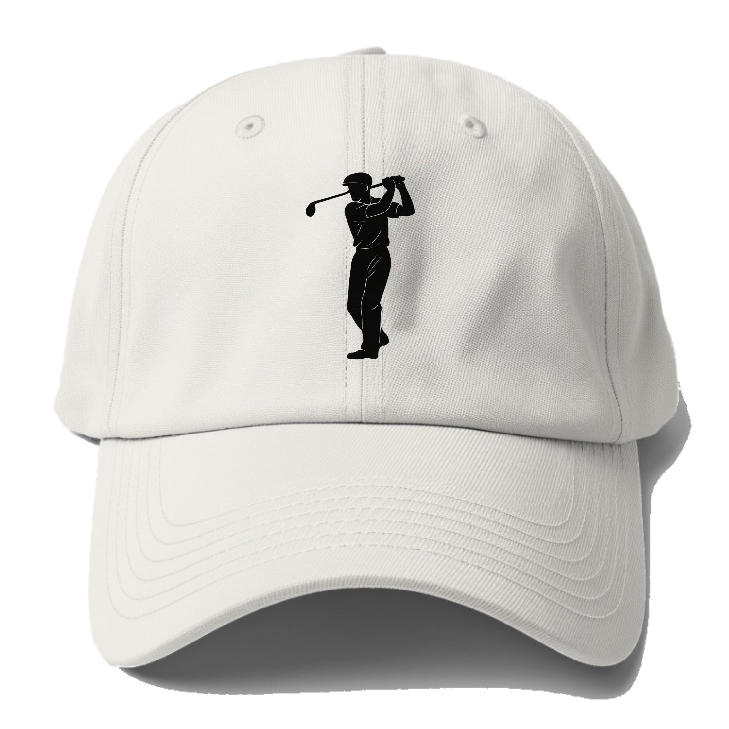 Golfer mid-swing with driver - Baseball Cap - Off White